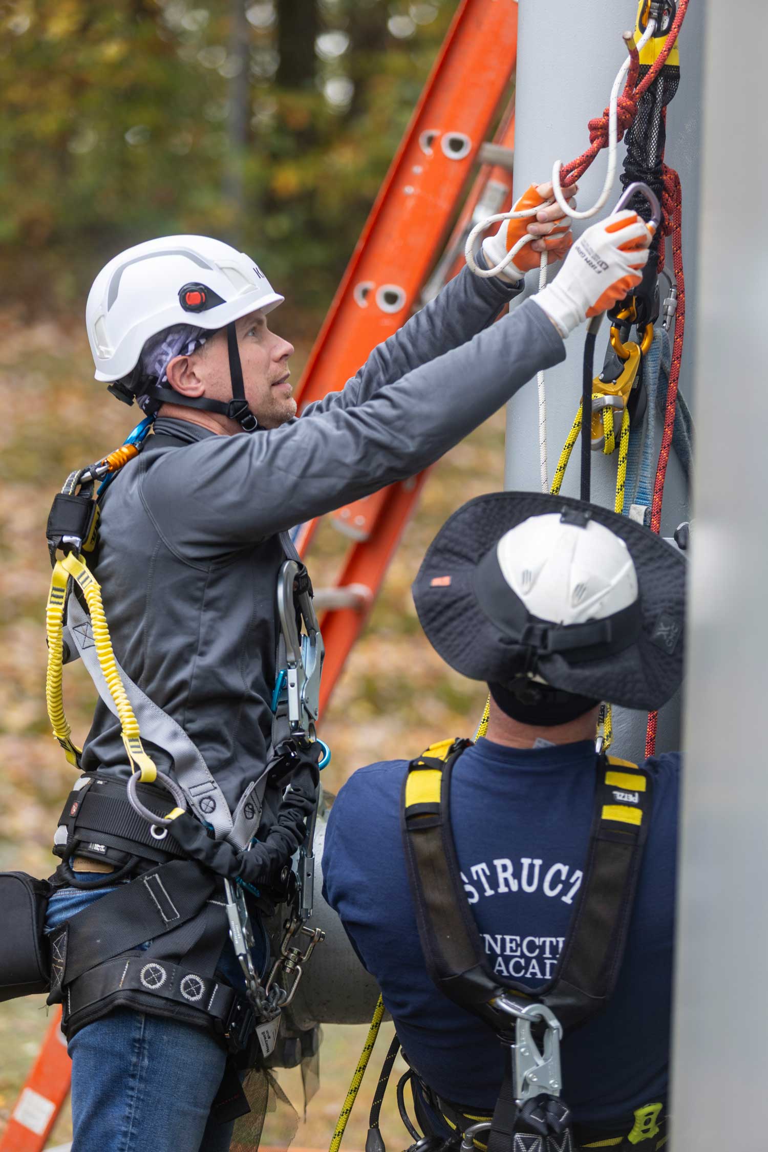 our team worked with instructors from the Connecticut State Fire Academy on safety practices when climbing water tanks.