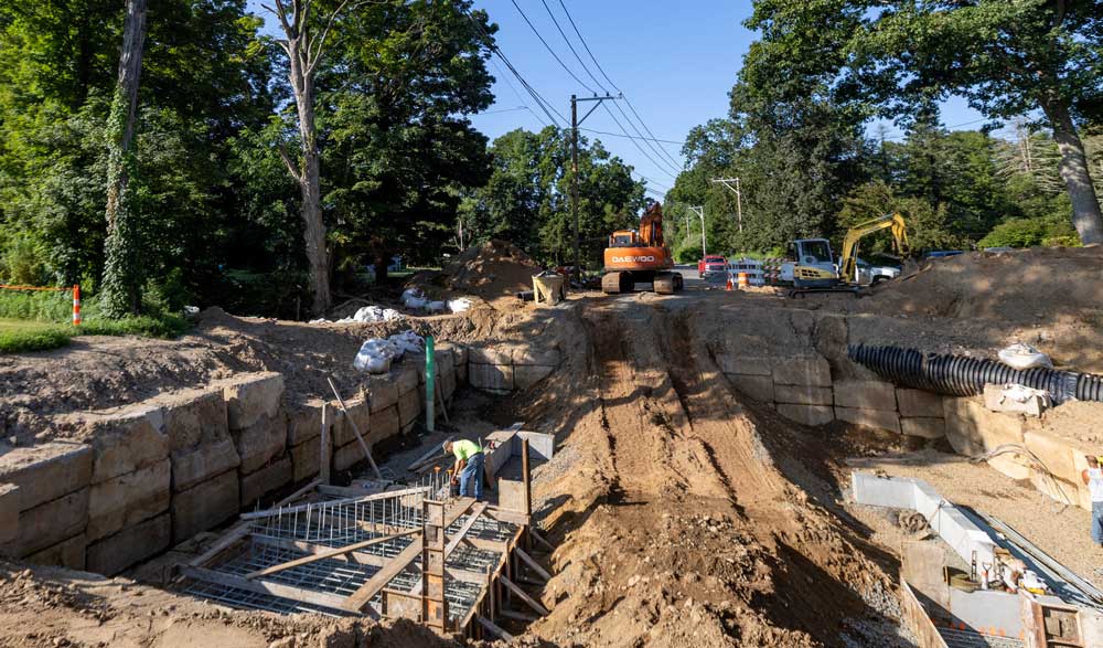 Work continues to repair Old Field Road in Southbury.